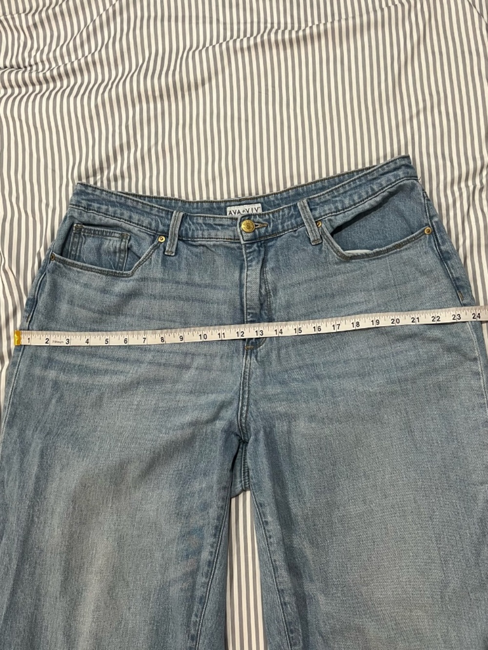 Ava & Viv Blue Wide Leg Denim Jeans - Picture 4 of 11